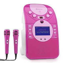 Auna ScreenStar, růžový, karaoke systém, kamera, CD, USB, SD, MP3, včetně 2 mikrofonů