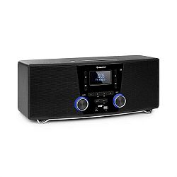 Auna Stockton, mikro stereo systém, max 20W, DAB+, UKW, CD přehrávač, BT, OLED, černý