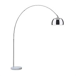 Besoa Nael, oblouková lampa, stříbrné stínidlo, mramorový podstavec, E27, síťový kabel: 2 m, stříbrný
