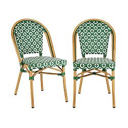 Blumfeldt Montbazin GR, stolička, možnost ukládat židle na sebe, hliníkový rám, polyratan, zelená