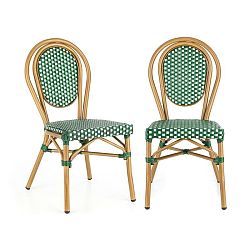 Blumfeldt Montpellier GR, židle, možnost ukládat židle na sebe, hliníkový rám, polyratan, zelená