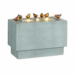 Blumfeldt Waterbirds, zahradní fontána, LED, 60 x 47 x 30 cm, cement, hliník, šedá