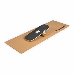 BoarderKING Indoorboard Classic, balanční deska, podložka, válec, dřevo/korek, černá