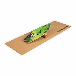BoarderKING Indoorboard Wave, balanční deska, podložka, válec, dřevo/korek, zelená