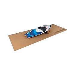 BoarderKING Indoorboard Wave Shark, balanční deska, podložka, válec, dřevo/korek