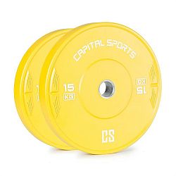 Capital Sports Nipton 15, kotouč, závaží, 2 x 15 kg, tvrzená pryž, žlutý
