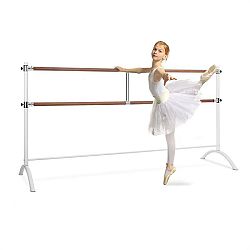 KLARFIT Barre Anna, dvojitá baletní tyč, 220 x 113 cm, 2 x 38 mm v průměru, bílá