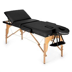KLARFIT MT 500, černý, masážní stůl, 210 cm, 200 kg, sklápěcí, jemný povrch, taška
