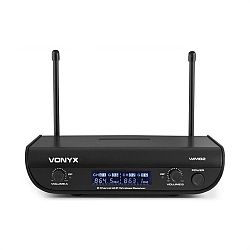 Vonyx WM82C Digital, 2-kanálový systém UHF bezdrátových mikrofonů, headset z ruční mikrofon, 50 m, kufr