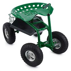 Waldbeck Park Ranger, zahradní vozík, 130 kg, pojízdný, odkládací prostor, ocel, zelený