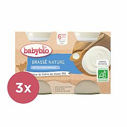 3x BABYBIO Brassé z francouzského mléka natur 2x 130 g