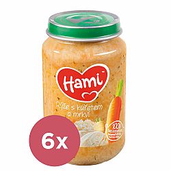 6x HAMI Rýže s kuřecím masem (200 g) - maso-zeleninový příkrm