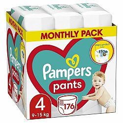 PAMPERS Active Baby-Dry Pants Kalhotky plenkové jednorázové 4 (9-15 kg) 176 ks - MĚSÍČNÍ ZÁSOBA